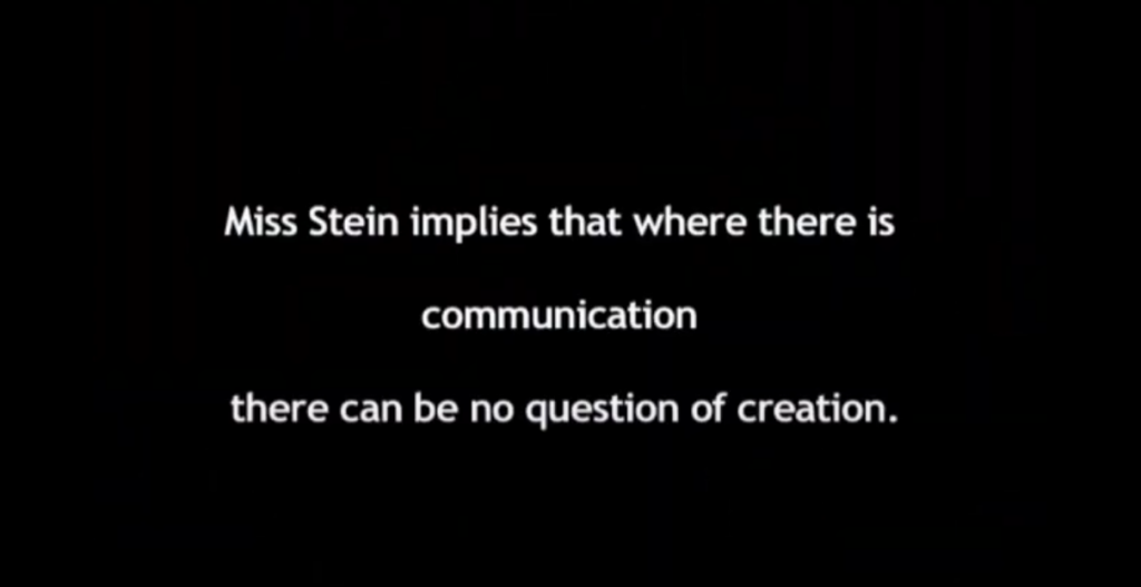 Quote on Stein regarding creation